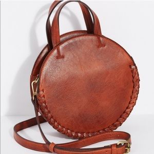 New free people Kelly washed round vegan crossbody braided saddle bag